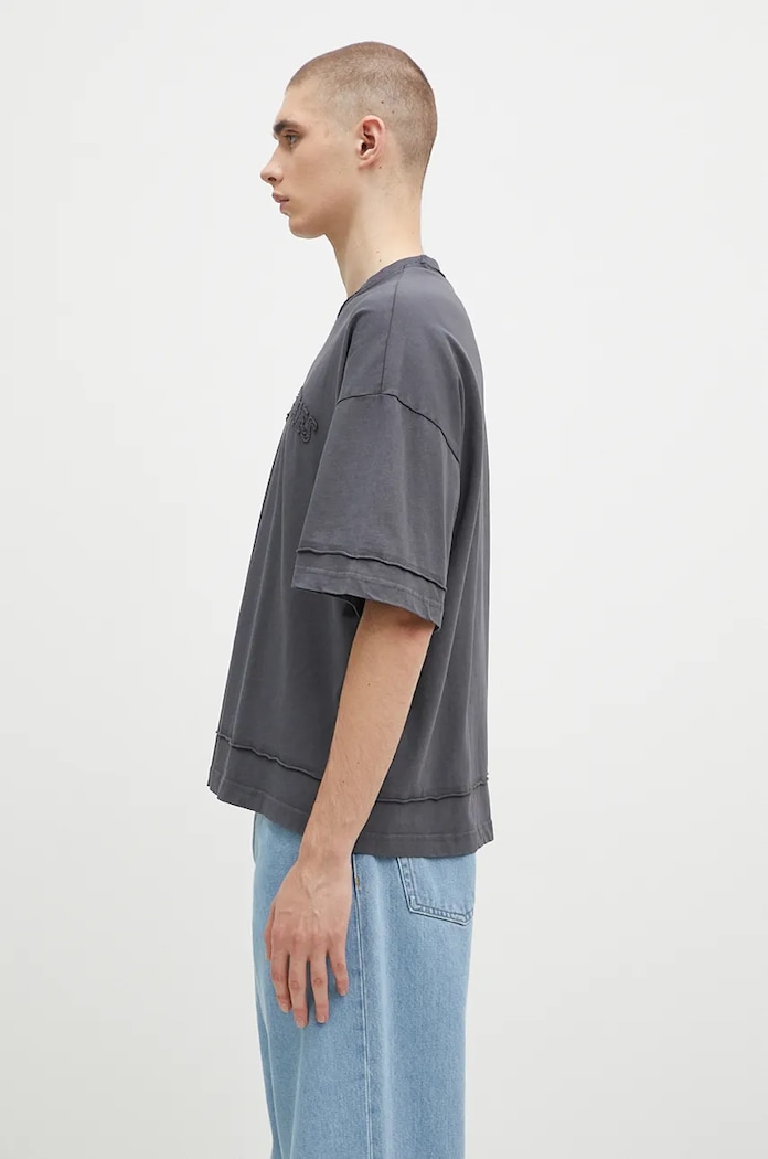 Bavlněné tričko Alpha Industries Open Edge 148505 šedá AW24