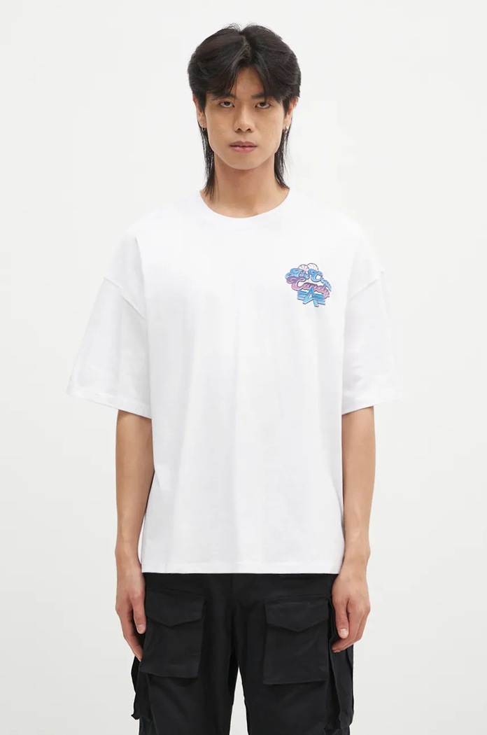 Памучна тениска Alpha Industries Candy Crew свободна бял 148509