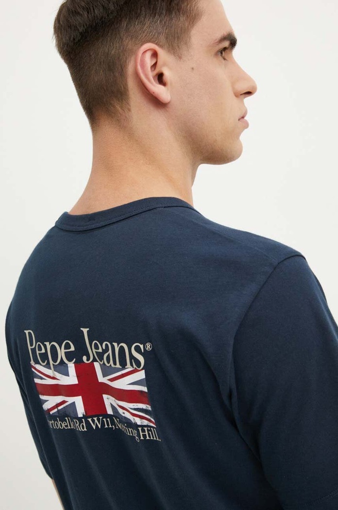 Pepe Jeans t-shirt bawełniany ALFIE granatowy PM509431