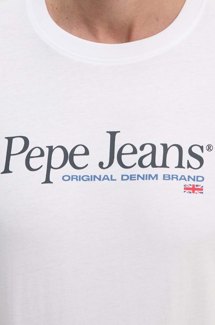 Pepe Jeans pamut póló ALBERT PM509432 fehér