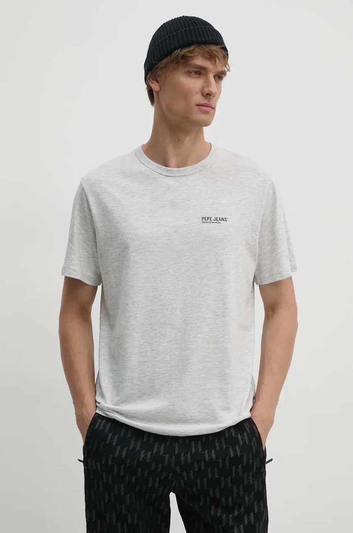 Pepe Jeans tricou din bumbac SAM TEE print gri PM509433
