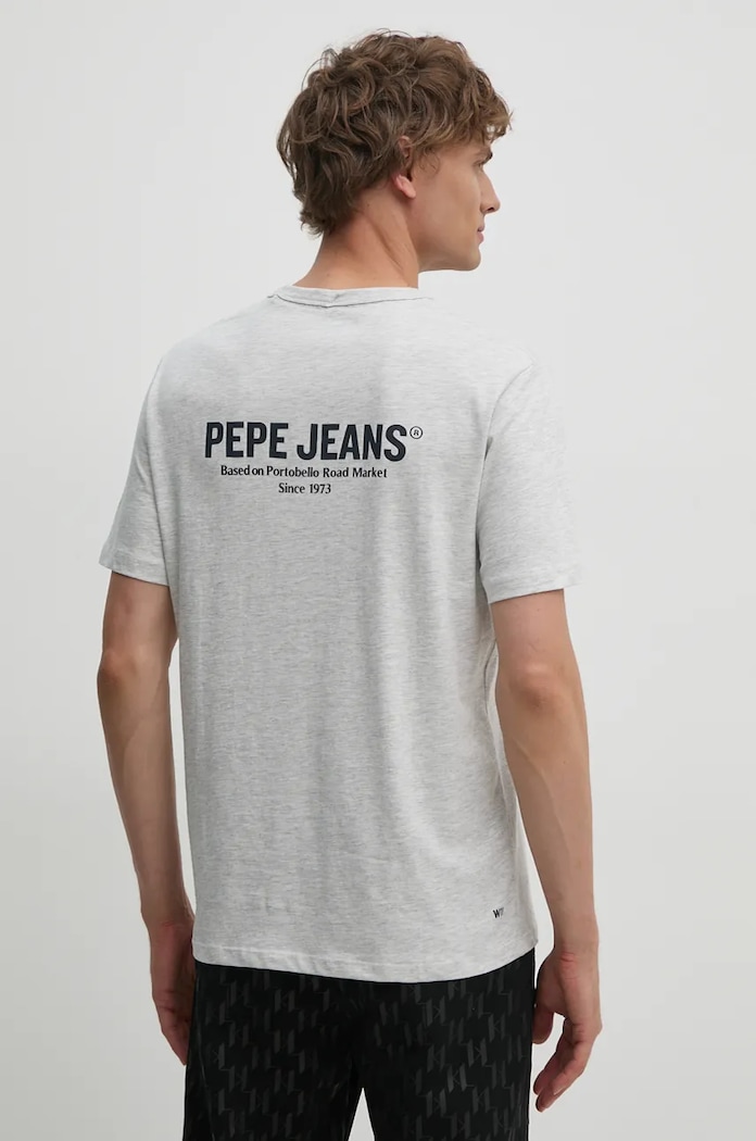 Îmbrăcăminte Pepe Jeans tricou din bumbac SAM TEE PM509433 gri