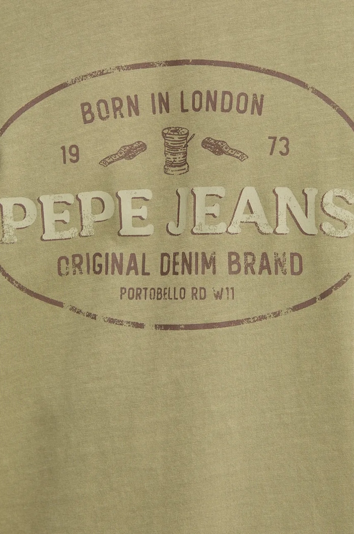 Памучна тениска Pepe Jeans ANDER PM509621 зелен