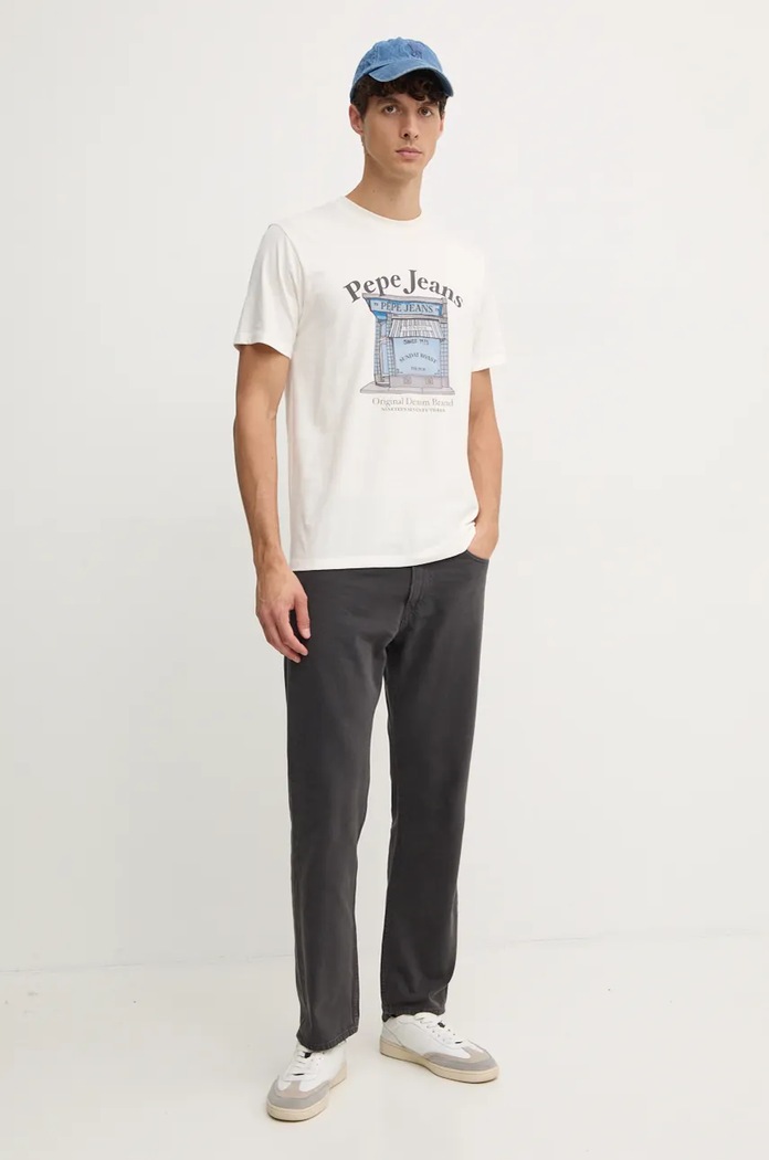 Pamučna majica Pepe Jeans AGGO PM509638 bež AW24