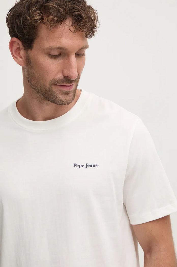 Bavlněné tričko Pepe Jeans AXEL C TEE bílá PM509712