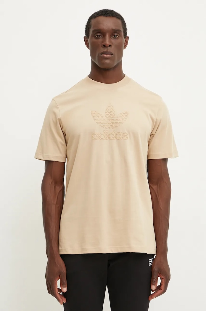 Bavlněné tričko adidas Originals béžová IX6747