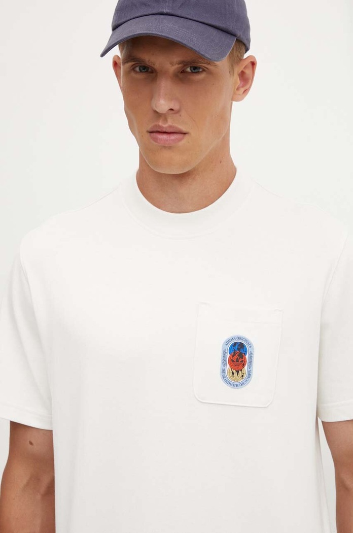 adidas Originals t-shirt bawełniany beżowy IX6754