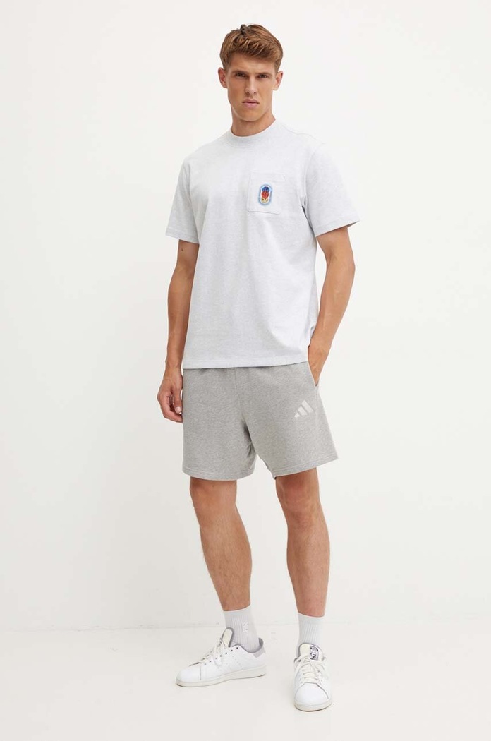 Bombažna kratka majica adidas Originals IZ2552 siva AW24