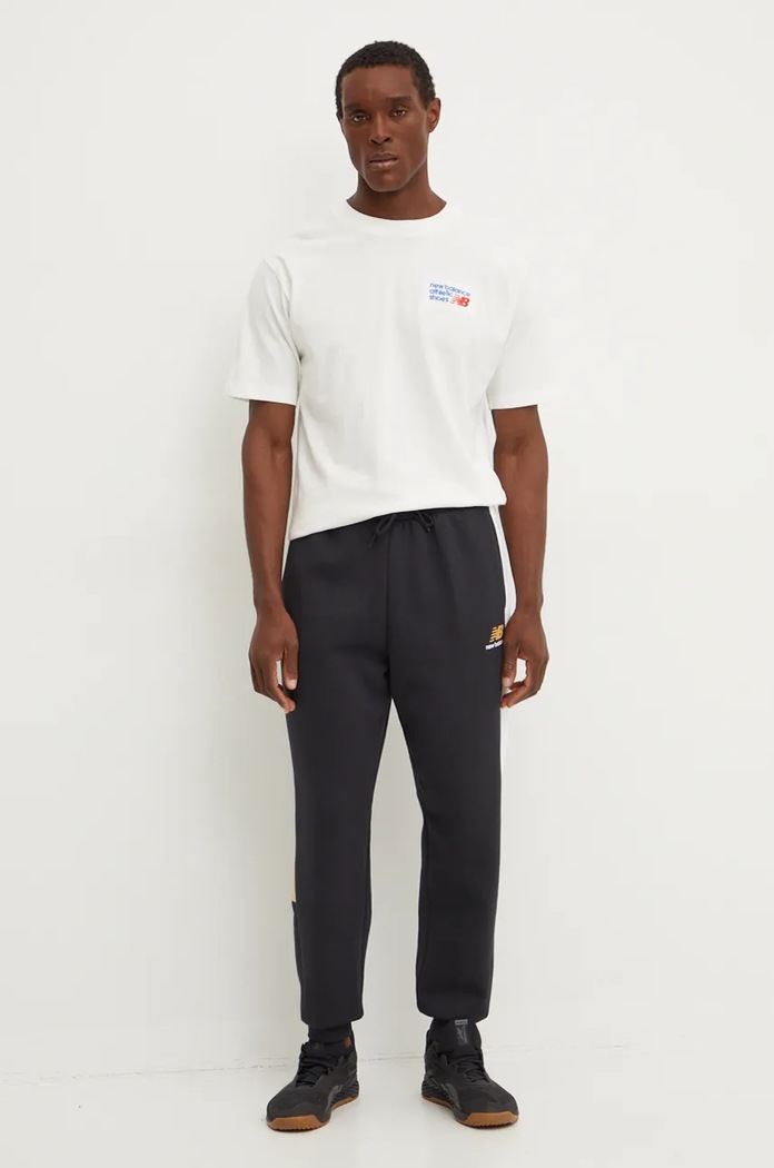 Bavlněné tričko New Balance MT41908SST béžová AW24