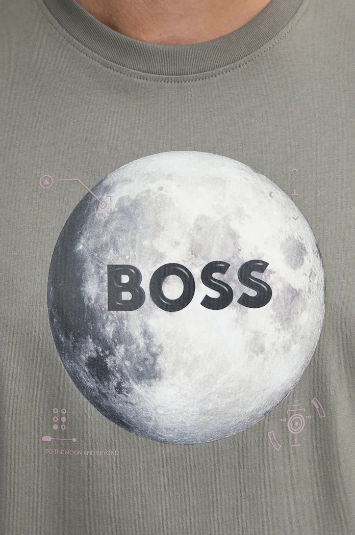 Bavlněné tričko Boss Orange 50528189 šedá