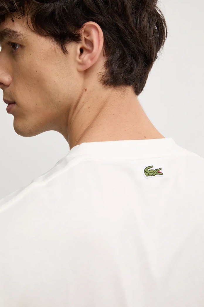 Odzież Lacoste T-shirt bawełniany TH2739 beżowy