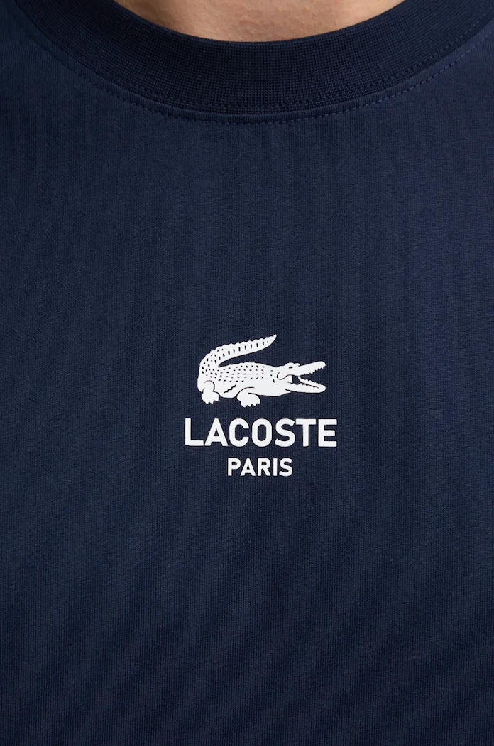 Βαμβακερό μπλουζάκι Lacoste TH2739 σκούρο μπλε