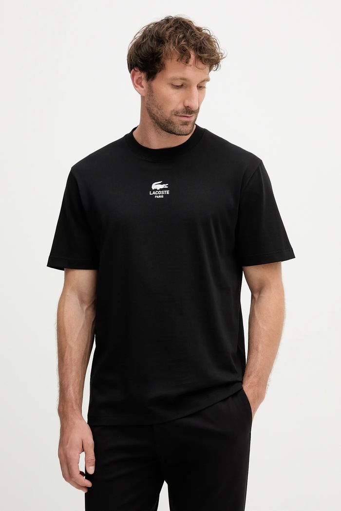 Lacoste cotton t-shirt black TH2739