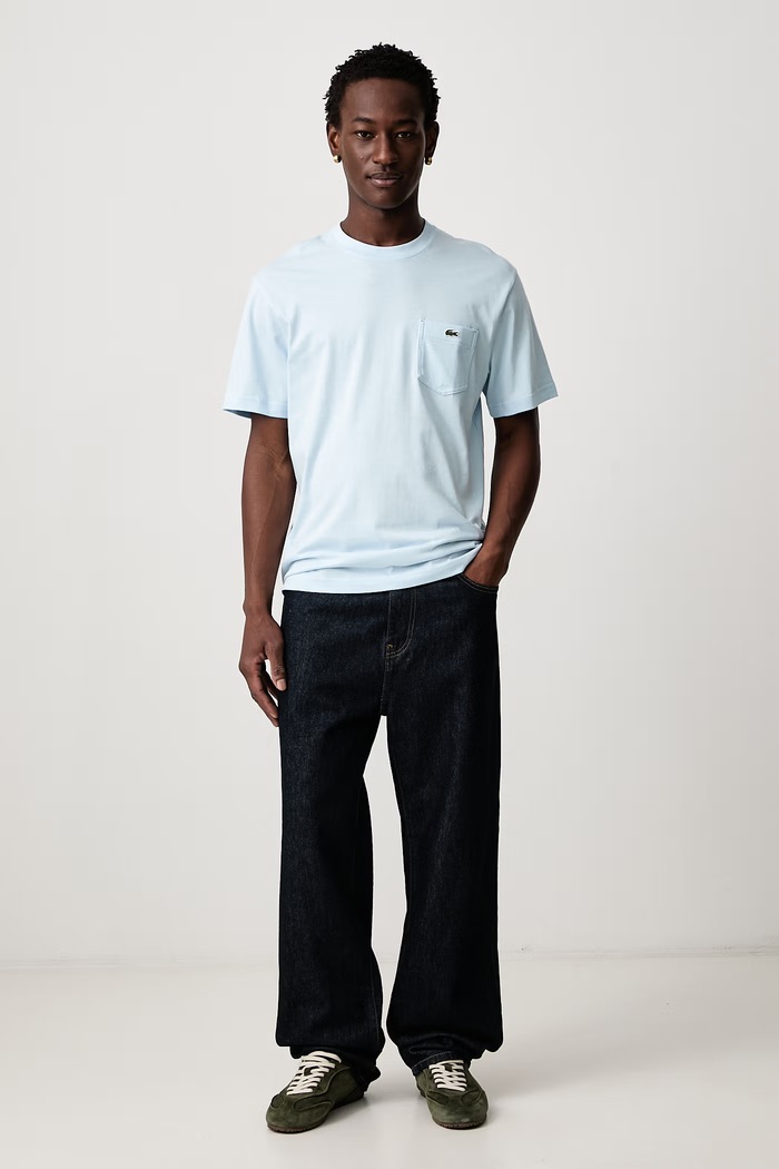 Lacoste Tričko pánské bavlněné TH2827 modrá SS26