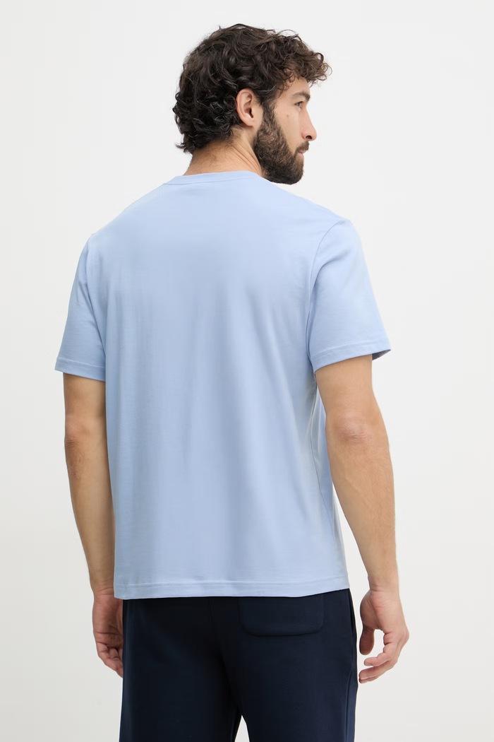 Ρούχα Lacoste t-shirt ανδρικό βαμβακερό TH2827 μπλε