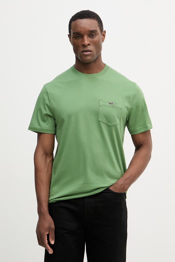 Lacoste футболка из хлопка для мужчин зелёный TH2827