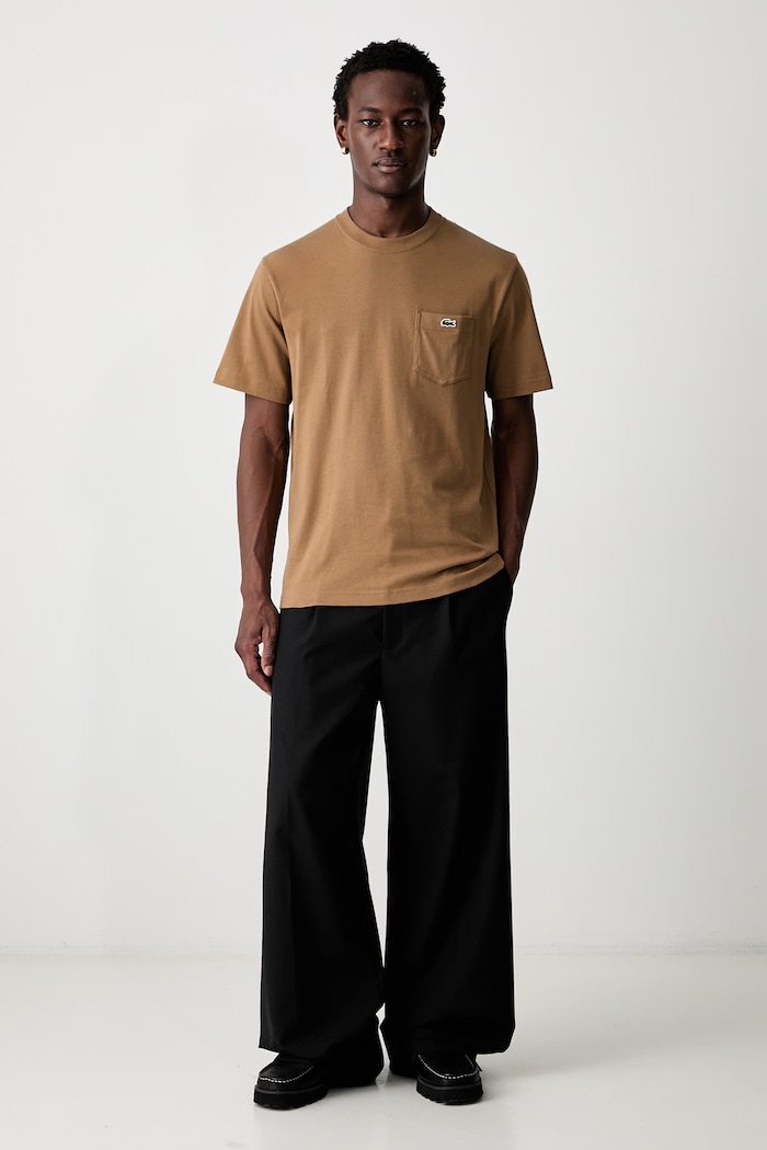 Lacoste tričko pánské bavlněné TH2827 hnědá SS26
