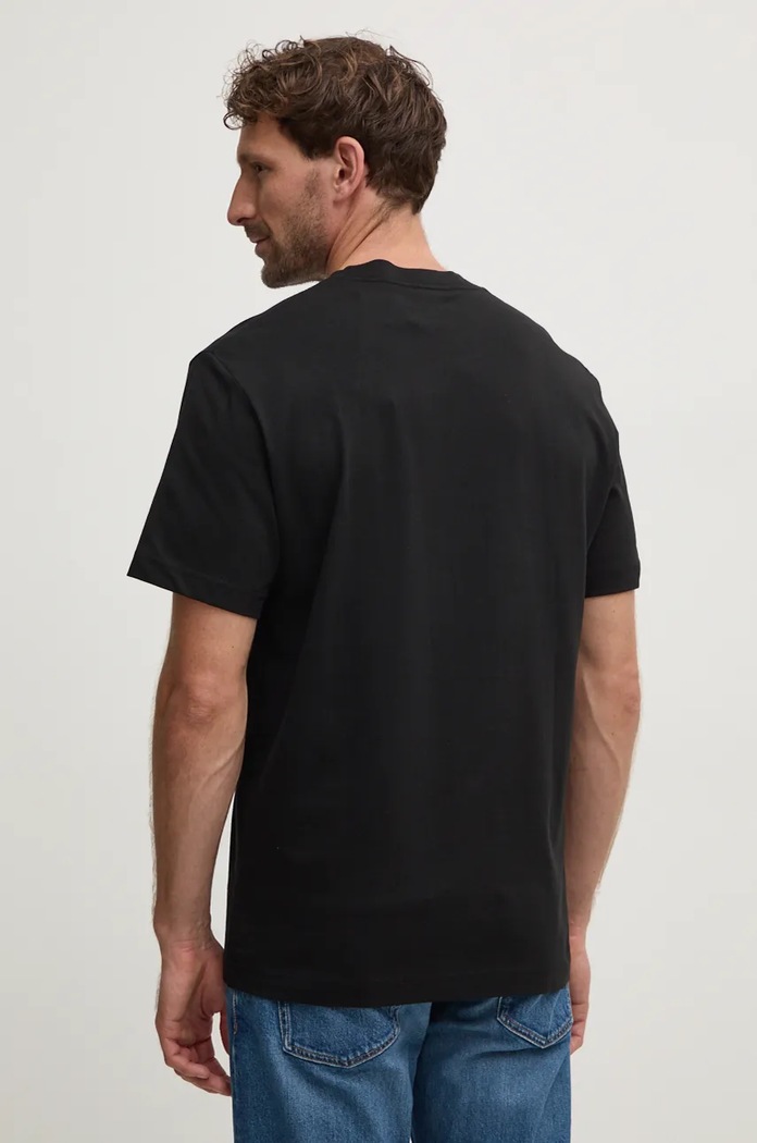 Ρούχα Lacoste t-shirt ανδρικό βαμβακερό TH2827 μαύρο