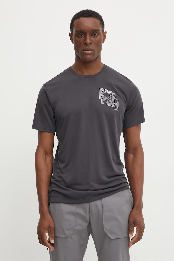 Jack Wolfskin T-shirt trekkingowy męski Vonnan szary A62314