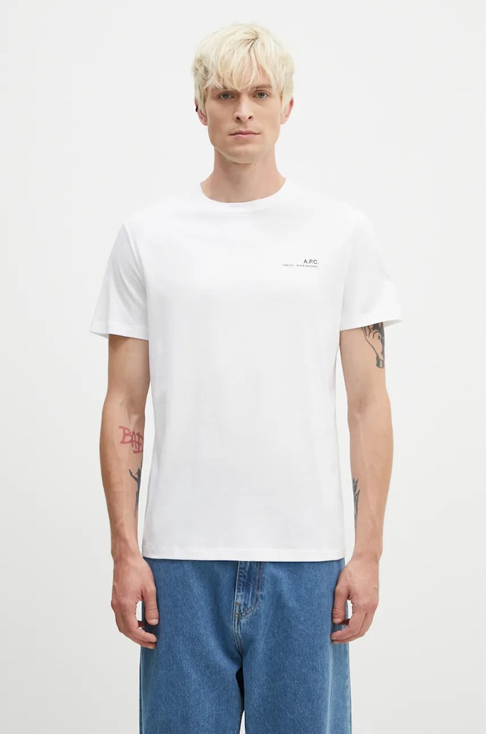 A.P.C. cotton t-shirt Standard Item Gots Planet friendly white COHBO.M26404.TAG