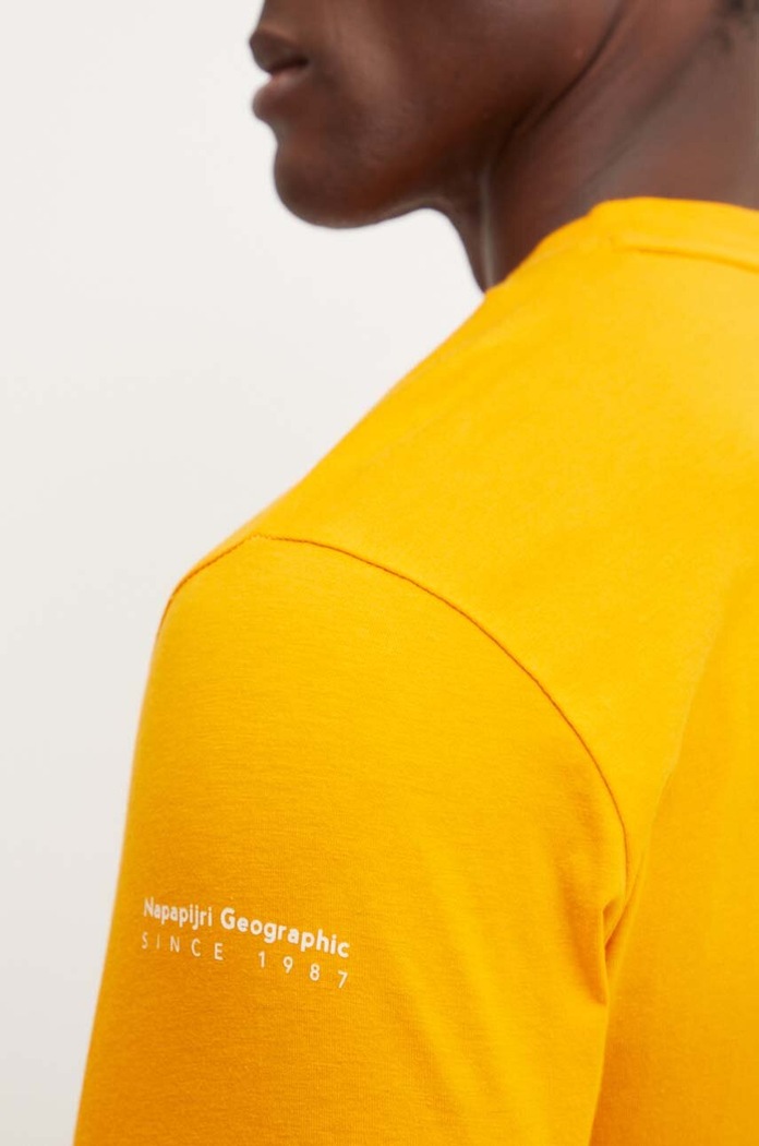 Bavlněné tričko Napapijri S-Badge oranžová NP0A4I3NA671