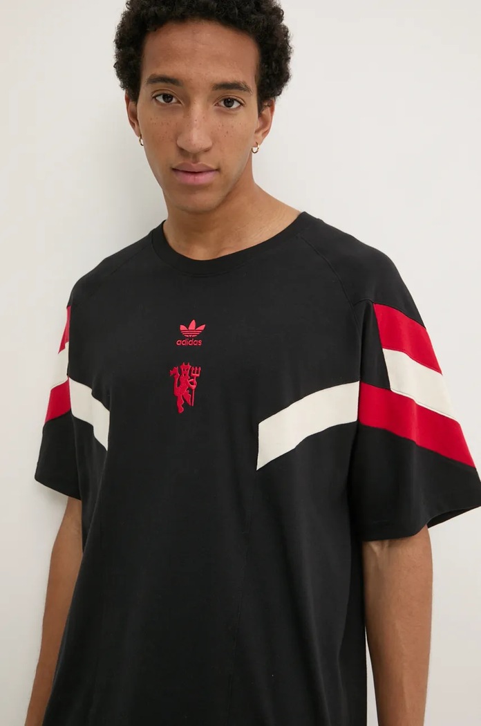 adidas Originals t-shirt bawełniany Manchester United OG Tee czarny IS6519