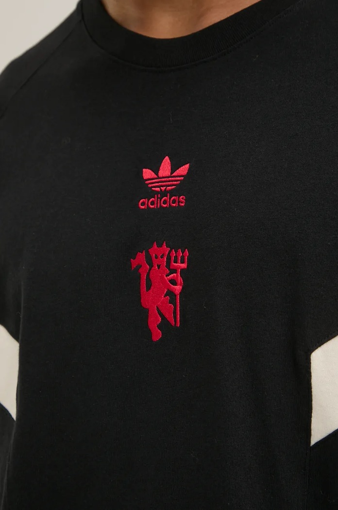 adidas Originals t-shirt bawełniany Manchester United OG Tee IS6519 czarny