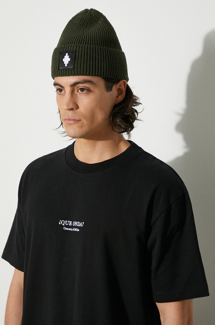 Marcelo Burlon tricou din bumbac Que Onda Basic Tee imprimeu negru CMAA056F24JER0071001