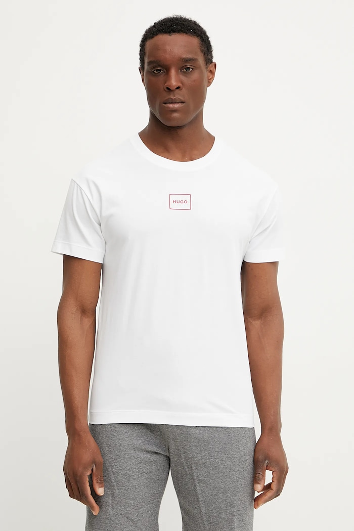 HUGO lounge t-shirt ανδρικό με βαμβάκι Laze T-Shirt λευκό 50525236