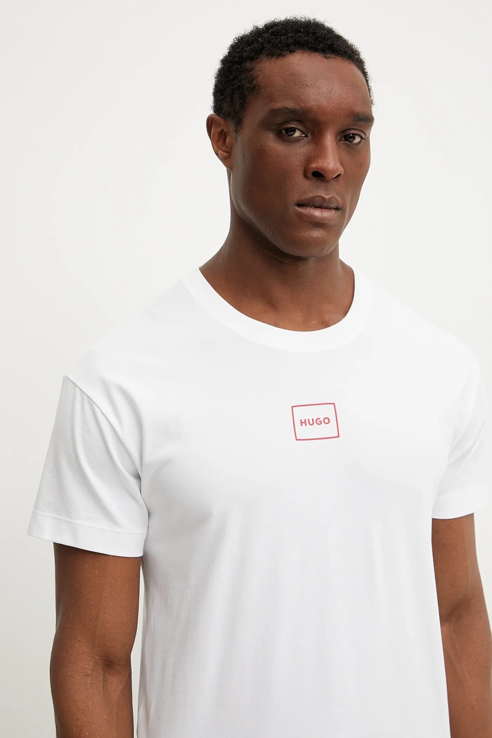 Ρούχα HUGO lounge t-shirt ανδρικό με βαμβάκι Laze T-Shirt 50525236 λευκό