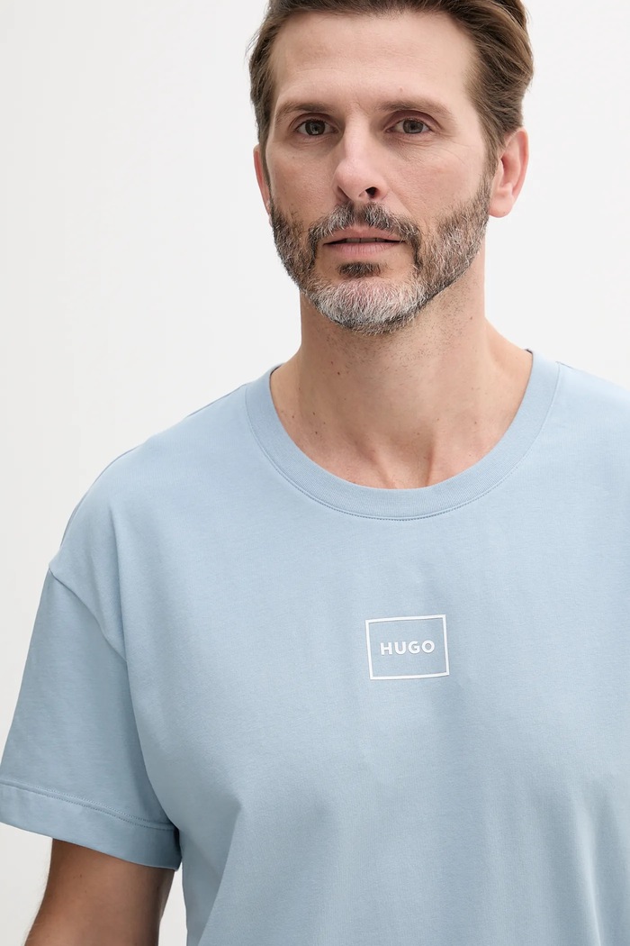 Oblečení HUGO Loungwear tričko pánské s bavlnou Laze T-Shirt 50525236 modrá