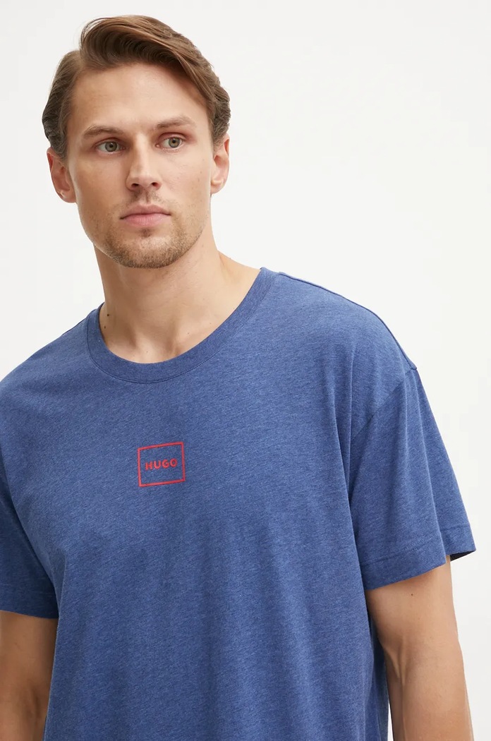 HUGO T-shirt lounge męski z bawełną Laze T-Shirt granatowy 50525236