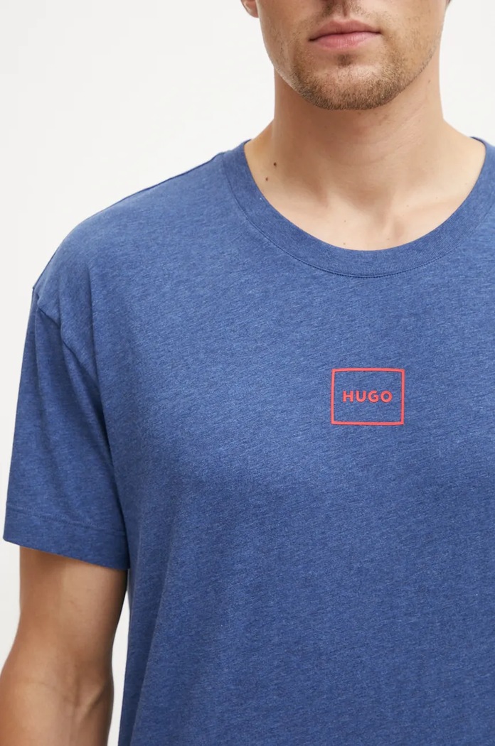 HUGO T-shirt lounge męski z bawełną Laze T-Shirt 50525236 granatowy