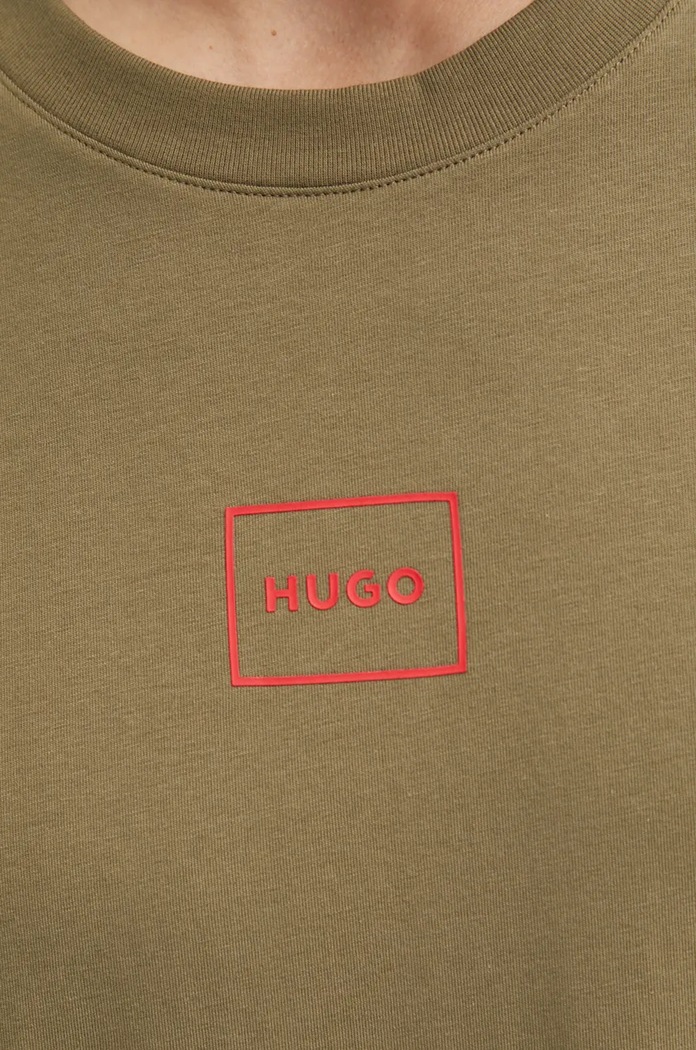 HUGO домашна тениска мъжка с памук Laze T-Shirt 50525236 зелен
