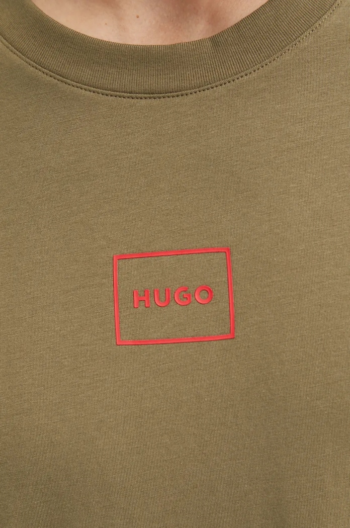 HUGO домашна тениска мъжка с памук Laze T-Shirt 50525236 зелен