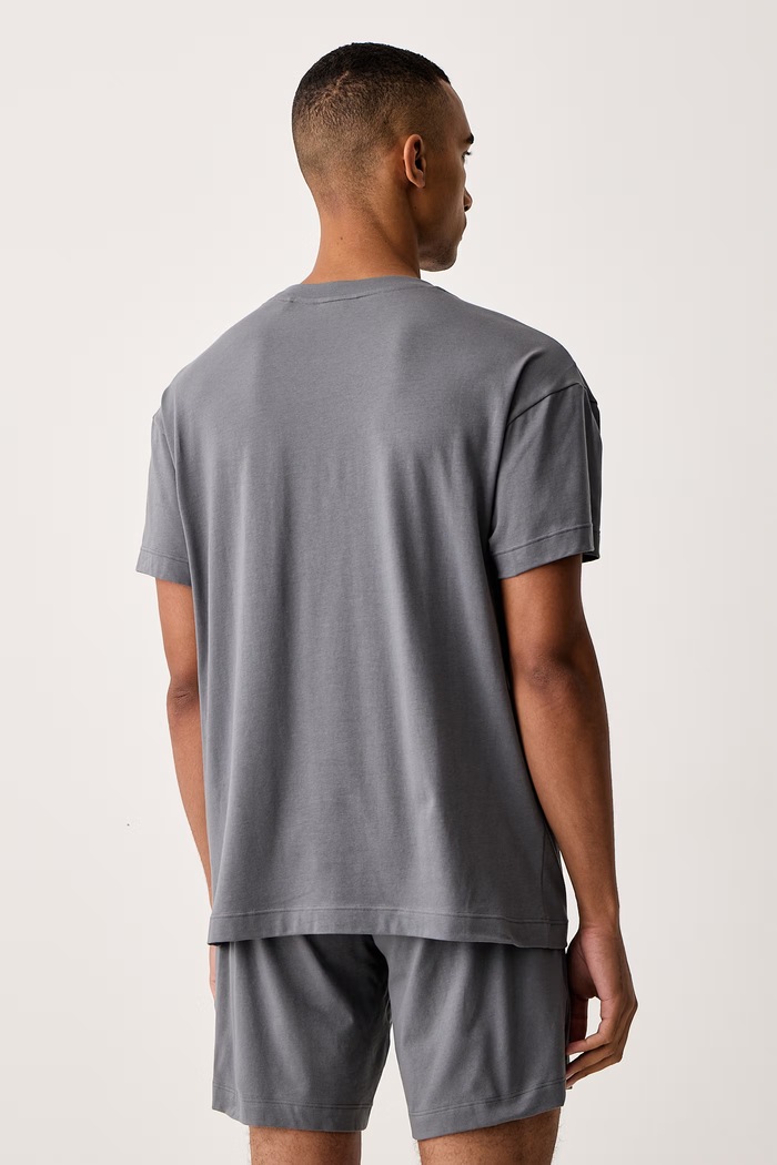 Abbigliamento HUGO T-shirt lounge da uomo con cotone Laze T-Shirt 50525236 grigio