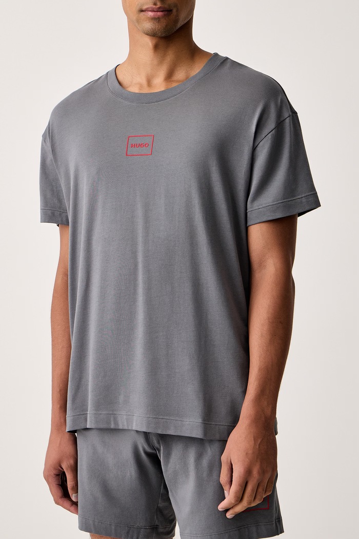 T-shirt lounge da uomo con cotone Laze T-Shirt HUGO 50525236 grigio