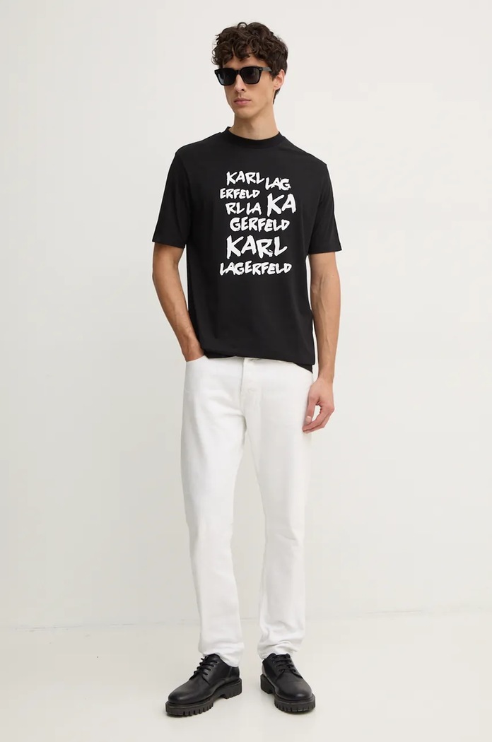 Bavlněné tričko Karl Lagerfeld 544225.755443 černá AW24
