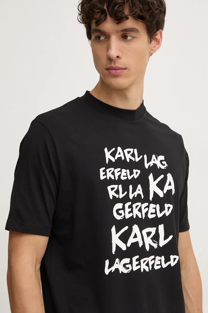 Bavlněné tričko Karl Lagerfeld černá 544225.755443