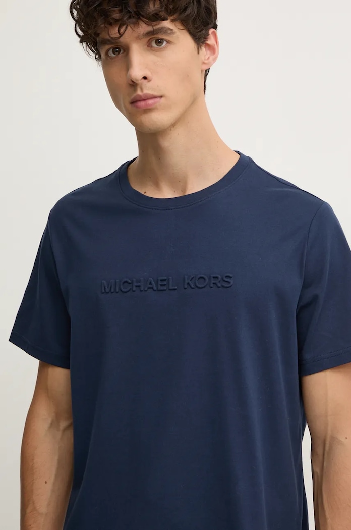 Michael Kors tricou din bumbac imprimeu bleumarin CF4529H1V2
