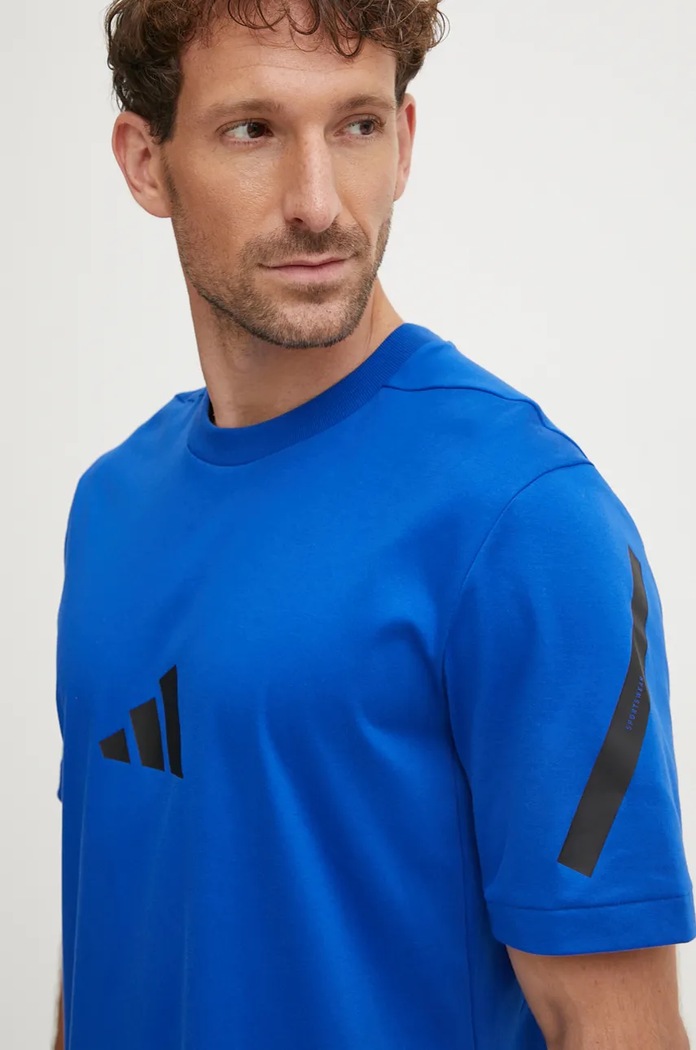 Bavlnené tričko adidas Z.N.E. modrá JF6543