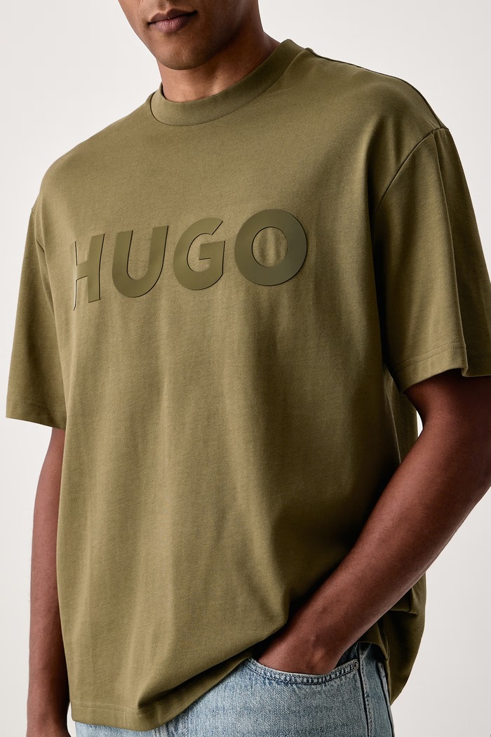 T-shirt basic męski bawełniany Dinkee HUGO 50525765 zielony