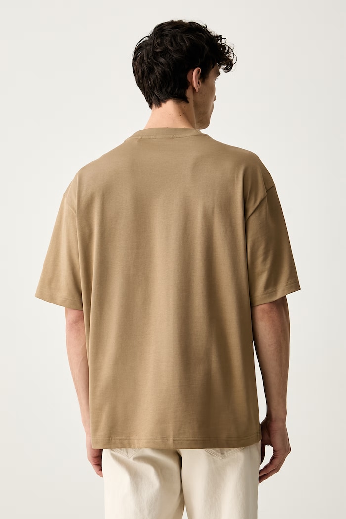 Odzież HUGO T-shirt basic męski bawełniany Dinkee 50525765 beżowy