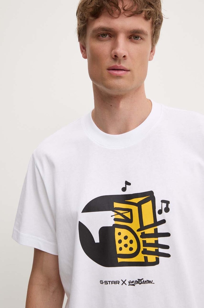 T-shirt bawełniany G-Star D25702.C336 biały
