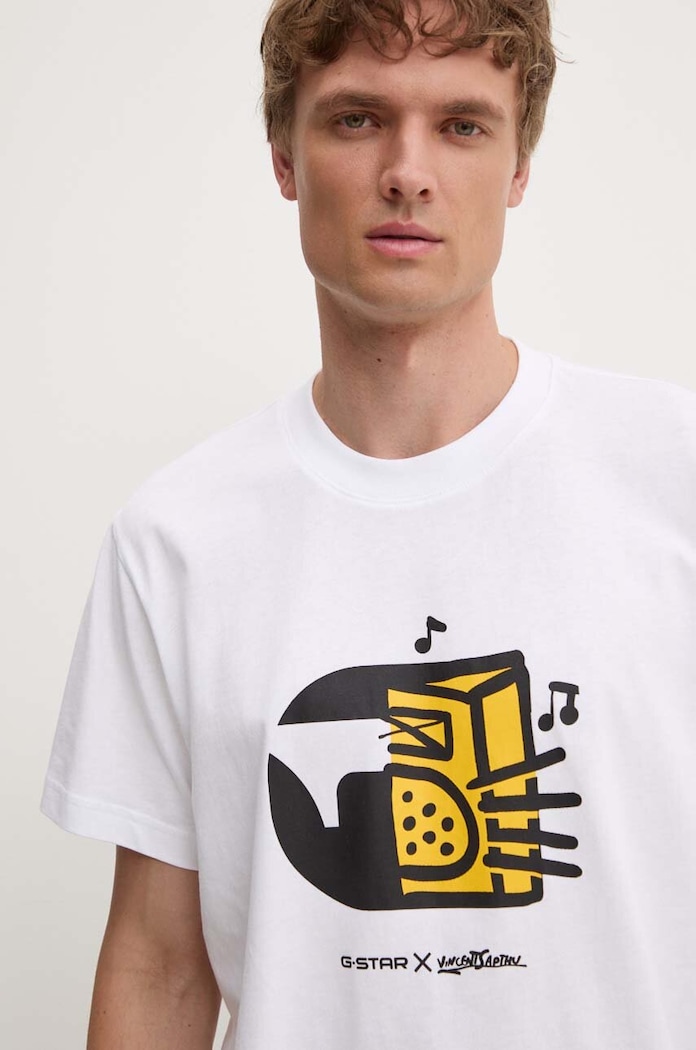 T-shirt bawełniany G-Star D25702.C336 biały
