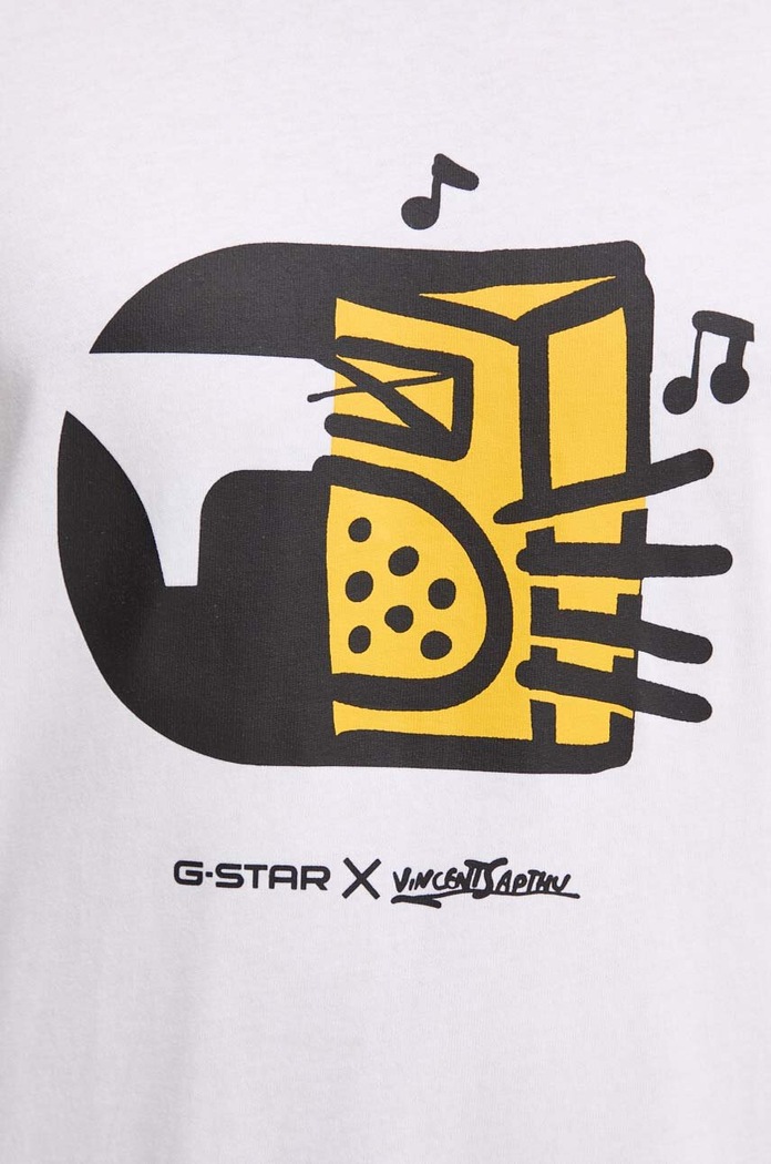 T-shirt bawełniany G-Star biały D25702.C336