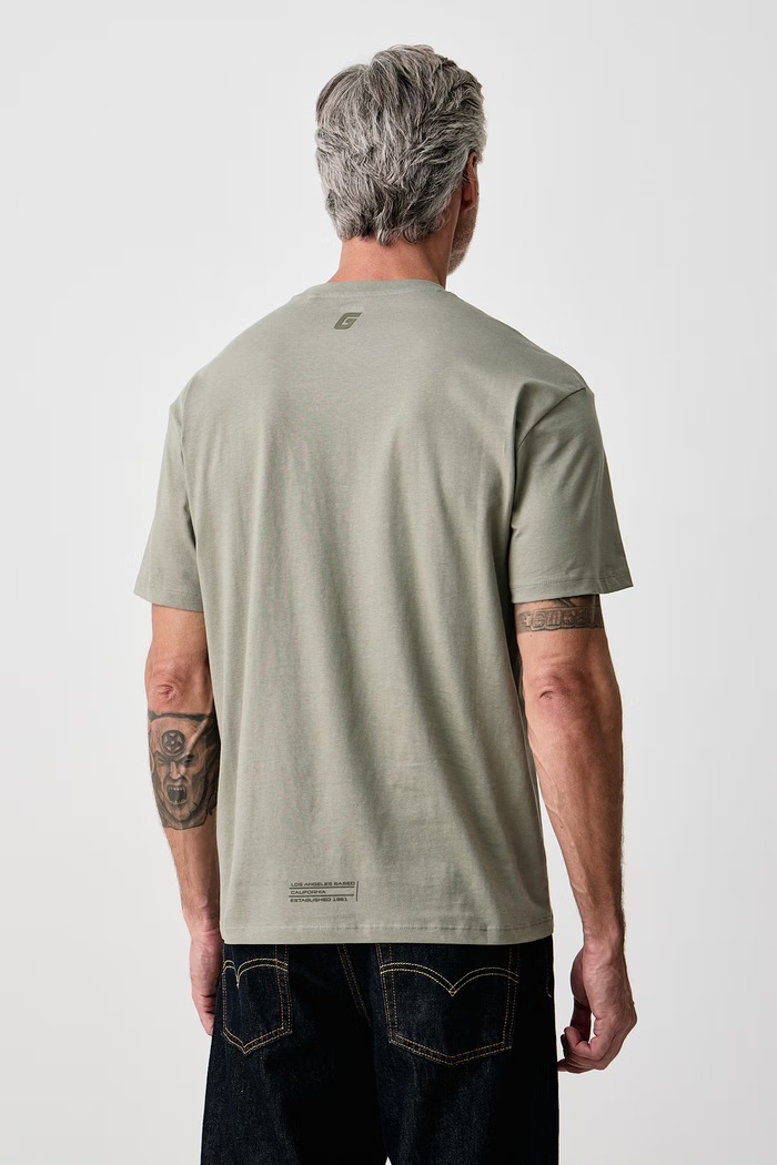 Guess T-shirt męski bawełniany AZHA Z4BI02.I3Z14 zielony SS26