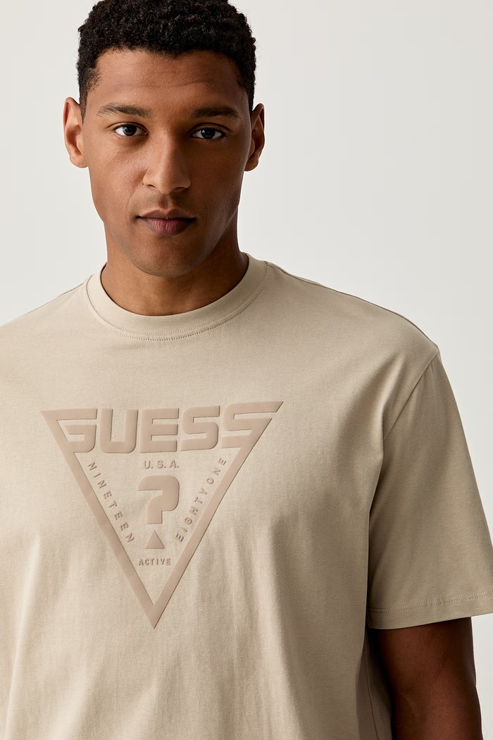 Guess t-shirt ανδρικό βαμβακερό AZHA μπεζ Z4BI02.I3Z14