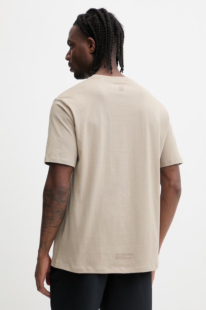 Odzież Guess T-shirt męski bawełniany AZHA Z4BI02.I3Z14 beżowy