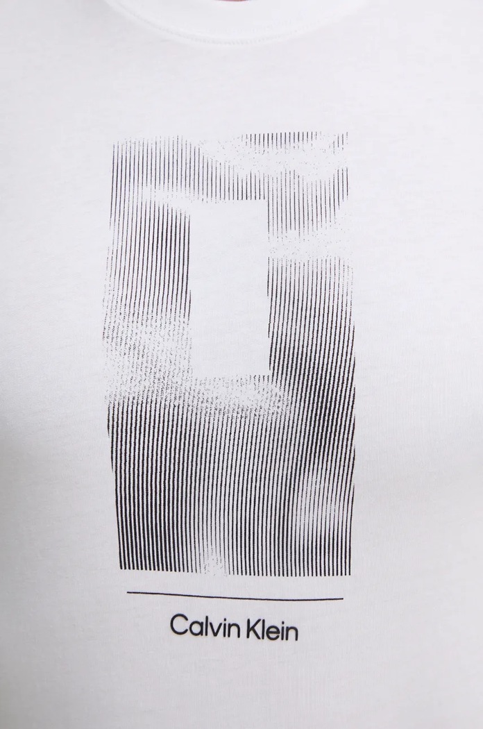 T-shirt bawełniany Calvin Klein biały K10K113588